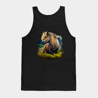 Colorful Fjord Horse Artwork 8 Tank Top